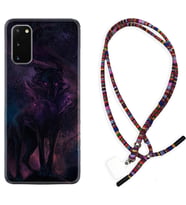Samsung A02S A03S A10 A12 A13 A21S A22 Kılıf Boyun Asklı Rasta Silikon Black Purple Wolf 1791