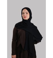 Siyah Düz Klasik Modal İtalyan Dikişli Şal Viskon Sade 202127_01