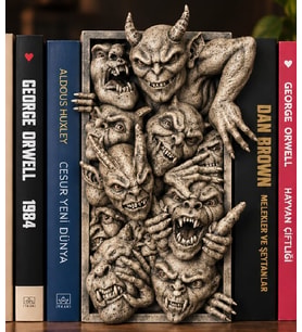3 Boyutlu Kitaplık Aksesuarı Doğal TAŞ Kitap Tutucu Dekoratif BOOK NOOK Kitap Ayracı 3D Dekor