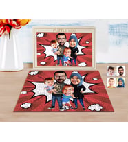 BK Gift Kişiye Özel Tesettürlü Aile Karikatürlü 1000 Parça Profesyonel Puzzle-3