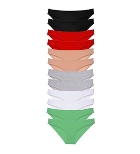 12 adet Süper Eko Set Likralı Kadın Slip Külot Set