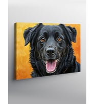 Kanvas Tablo Siyah Sevimli Köpek
