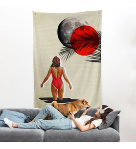 Mayolu Kadın Pop Art Duvar Örtüsü-7874