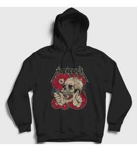 Presmono Unisex Siyah Shortest Straw Metallica Kapüşonlu Sweatshirt 67883tt