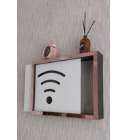 30x40x7 cm Wifi Desenli Siyah-Rose Duvara Asılabilir Sigorta ve Modem-Wifi Saklama Kutusu! Saklama Kutusu