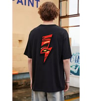 Unisex Yıldırım Baskılı T-shirt (Siyah)