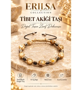 Sertifikalı Tibet Akiği Doğal Taş Makrome Bileklik Ayarlanabilir Hematit Aparatlı