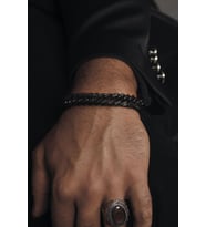 Ottoman Gurmet Siyah Renk Çelik Erkek Bileklik Cblsyhgurmt-syh
