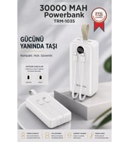 Torima Powerbank Dijital Göstergeli 2 Çıkışlı 30.000 Mah Taşınabilir Hızlı Şarj Aleti TRM1035 Beyaz