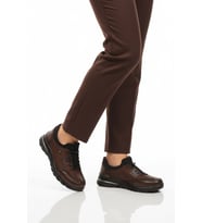 Ayakmod Siyah Nubuk Hakiki Deri Anatomik Kadın Casual Ayakkabı PLV061 Z (Kahverengi)