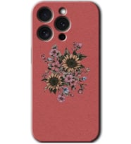 İphone 15 Pro Max Kılıf HD Desen Baskılı Kılıf - Retro Çiçek