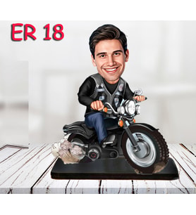 Kişiye Özel Ahşap Biblo - Motor Kullanan Erkek Karikatür Biblo 3
