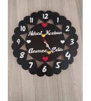 SALON-ODA-İŞ YERİ kaliteli DUVAR SAATİ 3mm mdf siyah-beyaz ÇOK ŞIK TASARIM-2