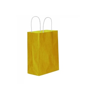 Kağıt Hediye Çantası Düz Renk Büyük Boy 25X31 CM (25 Adet)  Sarı