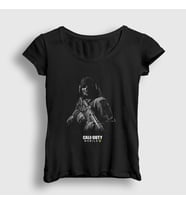 Presmono Kadın Siyah Mobile Call Of Duty T-Shirt 27068tt