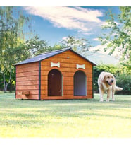 MANDU Isı Yalıtımlı 2 Bölmeli Köpek Kulübesi (Ahşap)