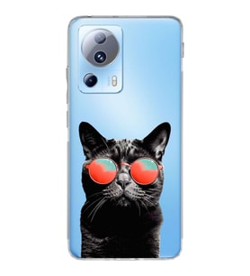 PrintiFy Xiaomi Mi 13 Lite ile Uyumlu 1mm Slim Fit Kedi 3 050d Baskılı Şeffaf  Kılıf
