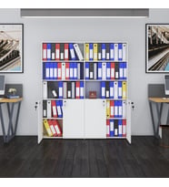 Kenzlife klasör dolabı kilitli ılgar byz 175*160*30 klasörlük kitaplık ofis arkalıksız