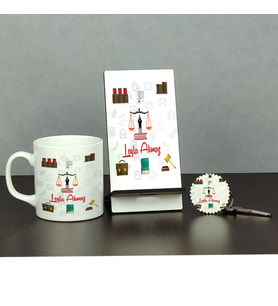 Avukata Hediye Üçlü Set (Kupa + Telefon Standı + Anahtarlık) 001