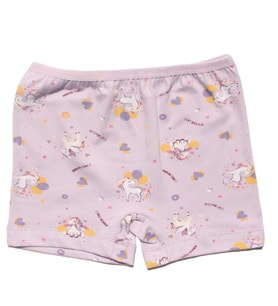 Kız Çocuk Mor Unicorn Desenli Boxer