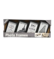 Çoklu Fotoğraf Çerçevesi MDF Ahşap Modern Kolaj Çerçeve Fotoğraf Tutucu 4 Fotoğraf 10x15cm (Siyah)