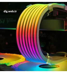 DLG ARGB Senkronize Anakart ve Ekran Kartı Uyumlu 8 Pin Kablo Kılıfı Beyaz