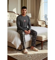 Erkek Penguen Baskılı Süprem Pijama Takımı Fonksiyonel Dayanıklı Kaliteli Konforlu Estetik