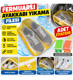Mey İthalat® Çamaşır Makinesi İçinde Ayakkabı Terlik Yıkama Filesi Fermuarlı (adet fiyatıdır)