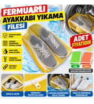 Mey İthalat® Çamaşır Makinesi İçinde Ayakkabı Terlik Yıkama Filesi Fermuarlı (adet fiyatıdır)