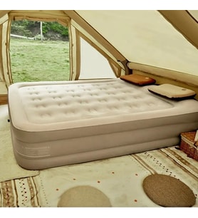 EFSANE KAMP - Double Yüksek Otomatik Şişen Dahili Pompalı Çift Kişilik Yatak - 203*152*40cm (Krem)