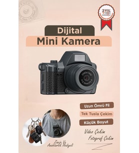 Torima Dijital Fotoğraf Makinesi Video Mini Kamera 2K Video 128GB Destekli CMR42 Siyah