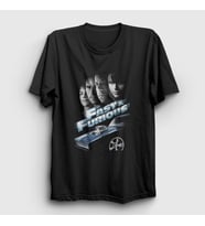 Presmono Unisex Siyah Fast And Furious Hızlı ve Öfkeli Film T-Shirt 421123tt