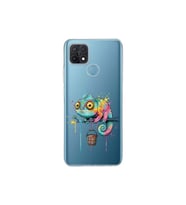 Oppo A15 ile Uyumlu Splash Bukalemun Tasarımlı Şeffaf Silikon Kılıf