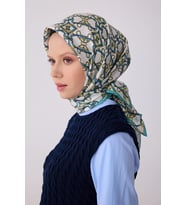 Belli Twill İpek Desenli Eşarp 4328D