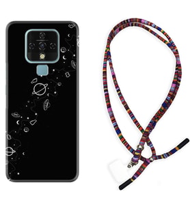 Tecno Camon 16 18P Pova Kılıf Boyun Asklı Rasta Silikon Planet 1620