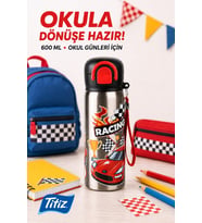 Siply Desenli Paslanmaz Çelik Okul Matarası 600ml