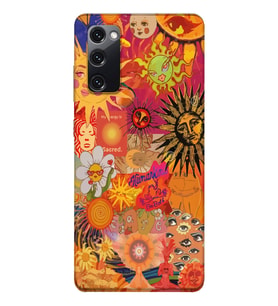 Samsung Galaxy S20 FE Uyumlu Vintage Kolaj Desenli Şeffaf Telefon Kılıfı