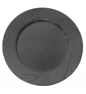TABAK KRİSTAL 22,5 CM SİYAH PK:6-