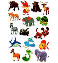 Sticker Kabartmalı A4 boyutunda Stiker Defter, planlayıcı etiket, -(Lim093) - Orman Hayvanları