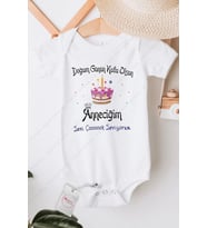 Doğum Günün Kutlu Olsun Anneciğim Özel Tasarım Bebek Zıbın Pamuklu Çıtçıtlı Body