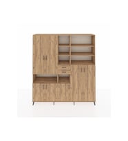 Hyperion Dolap 17 Raflı 2 Çekmeceli 7 Kapaklı 220x44x243 Çam-Çam/Çam