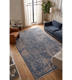 Hoom Rugs Otantik 2610 Mavi Vintage Desenli Salon Halısı