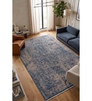 Hoom Rugs Otantik 2610 Mavi Vintage Desenli Salon Halısı