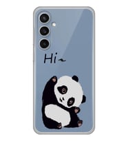 Samsung Galaxy S23 FE Uyumlu Sevimli Panda Desenli Şeffaf Telefon Kılıfı