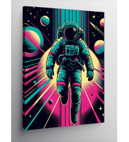 Kanvas Tablo Neon Astronot