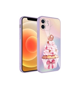 Apple iPhone 12 Uyumlu Kılıf Kamera Korumalı Desenli Sert Silikon Zore Epoksi Kapak (Model 11)