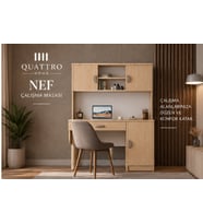 NEF KİTAPLIKLI ÇALIŞMA MASASI - %100 MDF