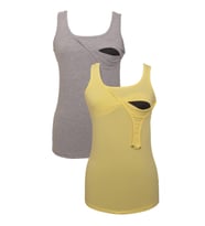 LuvmaBelly MYRA1501_1509 Emzirme atlet seti (Gri - Sarı)