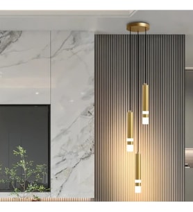 Eskitme Gold 3' Lü Sarkıt Boru 4000K Gün Işığı Yatak Başı, Banyo, Dekoratif Led Aydınlatma