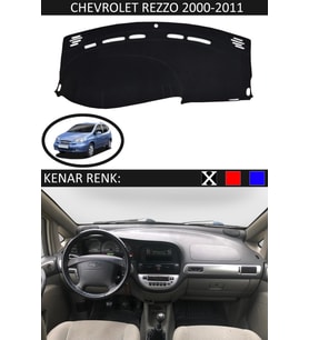 Chevrolet Rezzo 2000-2011 İçin Uygun Torpido Koruma Halısı Siyah Kenar Renk Siyah